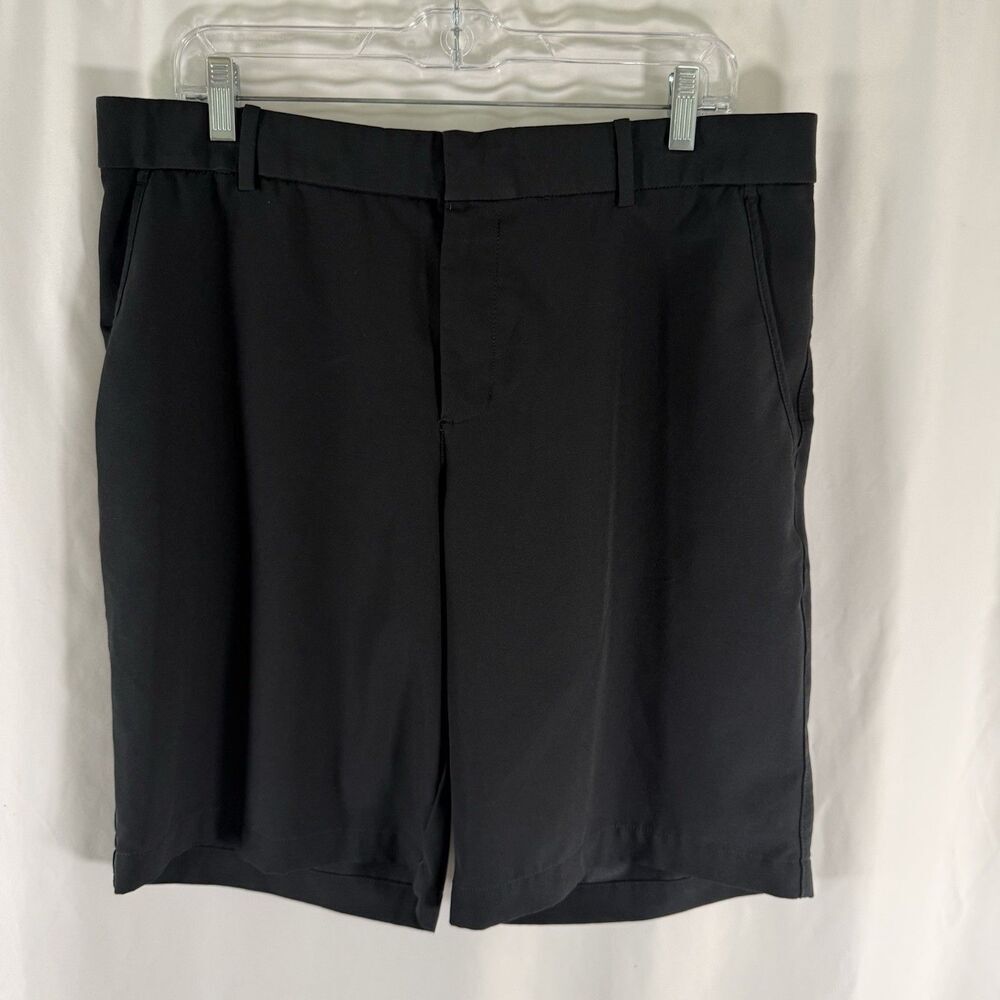 Nike Golf Shorts Men's 35 Black Dri-Fit Flat Front Pockets Golfing Walking Activ